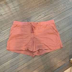 Coral drawstring shorts